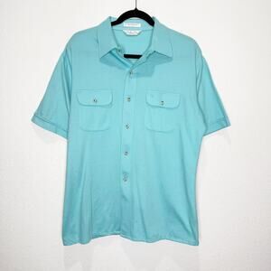 Vintage Christian Dior Button Down Shirt Sleeve Pocket Shirt Logo Top Preppy